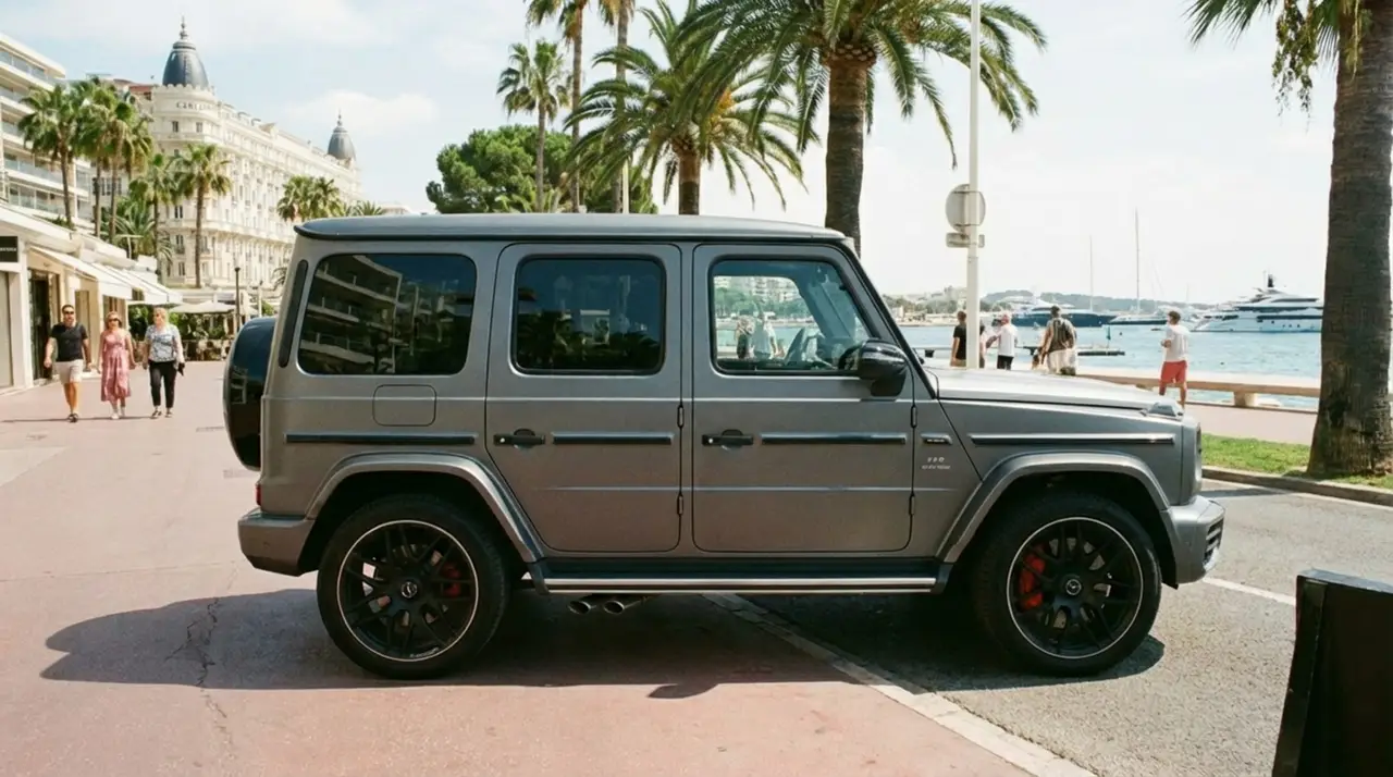 Mercedes Benz G63 2023, exterior — Sports Car Rental Barcelona, Barcelona. Mercedes Benz G63 en Barcelona El Mercedes Benz G63 de 2023 puede alquilarse en Barcelona…
