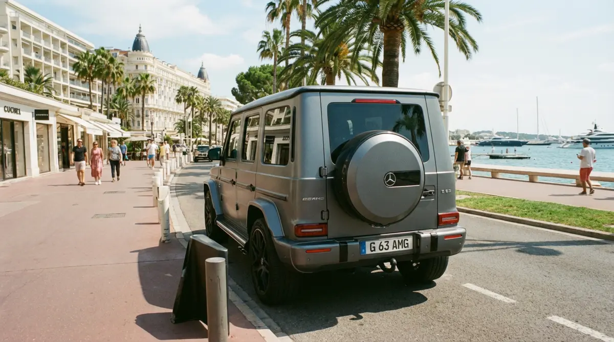 Mercedes Benz G63 2023, vista frontal — Sports Car Rental Barcelona, Barcelona. Mercedes Benz G63 en Barcelona El Mercedes Benz G63 de 2023 puede alquilarse en Barcelona…