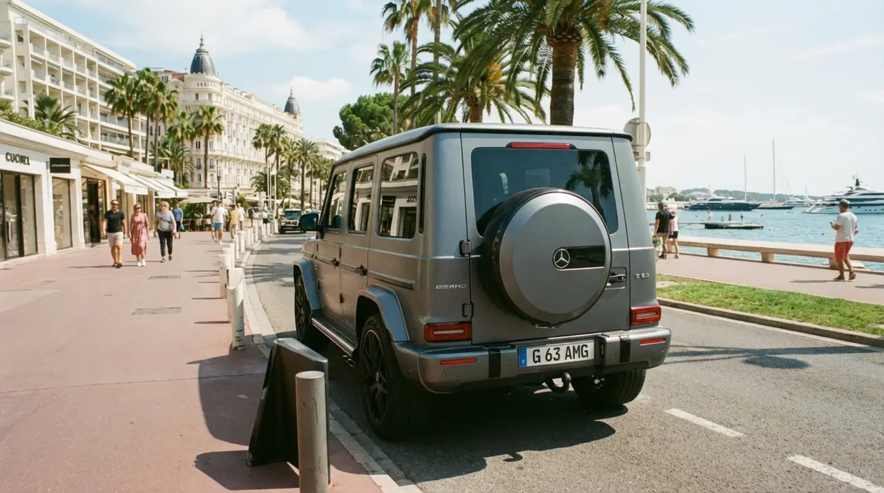 Mercedes Benz G63 2023, vista frontal — Sports Car Rental Barcelona, Barcelona. Mercedes Benz G63 en Barcelona El Mercedes Benz G63 de 2023 puede alquilarse en Barcelona…