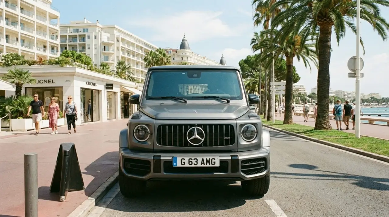 Mercedes Benz G63 2023, vista trasera — Sports Car Rental Barcelona, Barcelona. Mercedes Benz G63 en Barcelona El Mercedes Benz G63 de 2023 puede alquilarse en Barcelona…