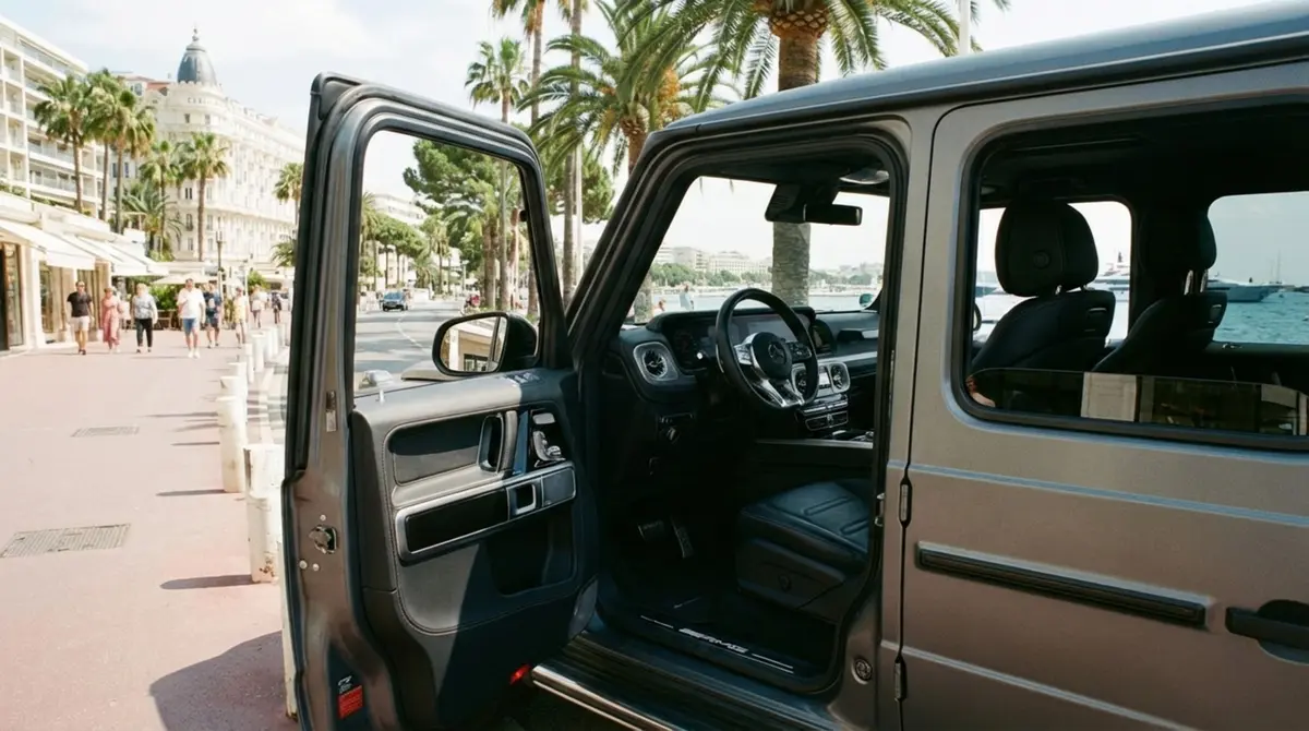 Mercedes Benz G63 2023, salpicadero — Sports Car Rental Barcelona, Barcelona. Mercedes Benz G63 en Barcelona El Mercedes Benz G63 de 2023 puede alquilarse en Barcelona…